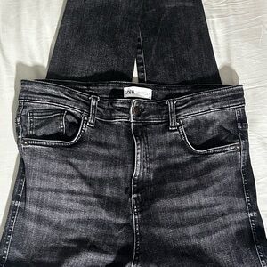Zara Mid Rise Straight Leg Jeans